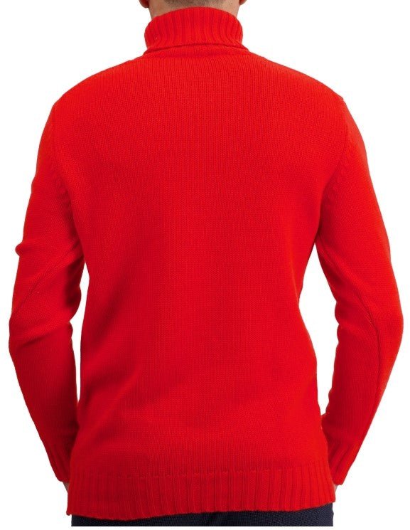Balldiri Kaschmir Rollkragen Pullover Herren 100% 8 - fädig - rot - Balldiri