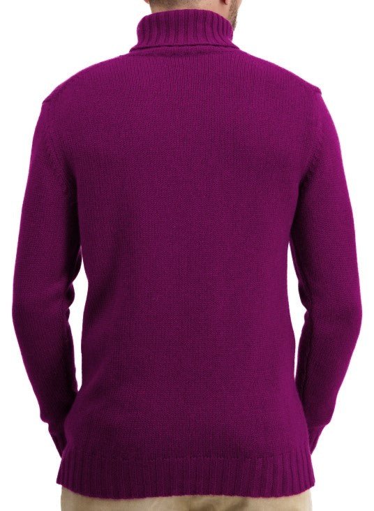 Balldiri Kaschmir Rollkragen Pullover Herren 100% 8 - fädig - geranie - Balldiri