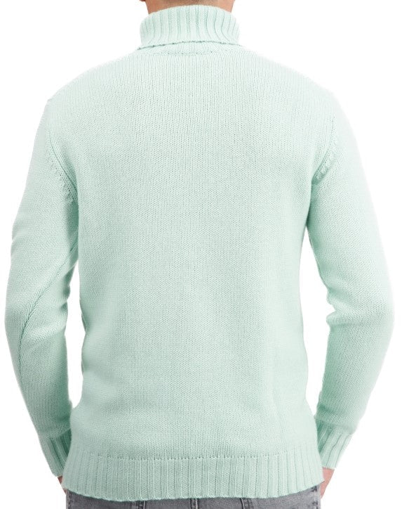 Balldiri Kaschmir Rollkragen Pullover Herren 100% 8 - fädig - hellgrün - Balldiri