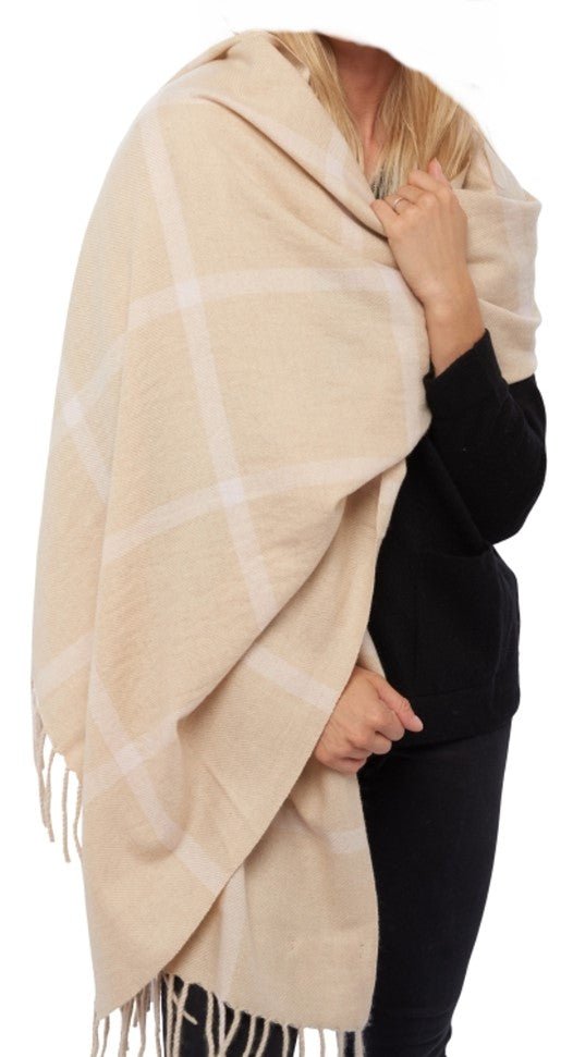 Balldiri Kaschmir Schal 210x90 cm 4 - fädig - beige/zartrosa - Balldiri