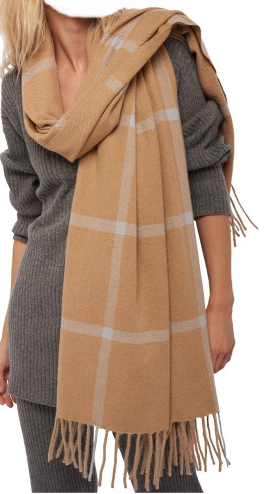 Balldiri Kaschmir Schal 210x90 cm 4 - fädig - beige/zartrosa - Balldiri