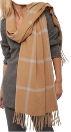 Balldiri Kaschmir Schal 210x90 cm 4 - fädig - beige/zartrosa - Balldiri