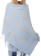 Balldiri Kaschmir Schal 210x90 cm 4 - fädig - himmelblau/beige - Balldiri