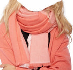 Balldiri Kaschmir Schal 225 x 75 cm - 100% Kaschmir Stola 4 - fädig - zartrosa/peach - Balldiri