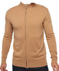 Balldiri Kaschmir Strickjacke Herren 100% Kaschmir mit Zipper 2 - fädig - camel - Balldiri