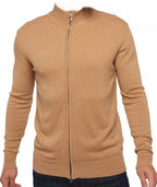 Balldiri Kaschmir Strickjacke Herren 100% Kaschmir mit Zipper 2 - fädig - camel - Balldiri