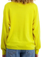 Balldiri Kaschmir V - Pullover Damen 100% Kaschmir mit Bund, 2 - fädig - gelb - Balldiri