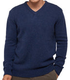 Balldiri Kaschmir V - Pullover Herren 100% 8 - fädig - indigo - Balldiri