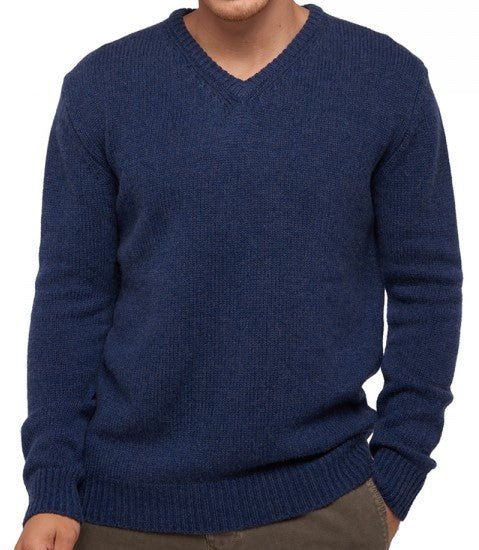 Balldiri Kaschmir V - Pullover Herren 100% 8 - fädig - indigo - Balldiri