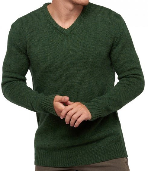 Balldiri Kaschmir V - Pullover Herren 100% 8 - fädig - grün - Balldiri