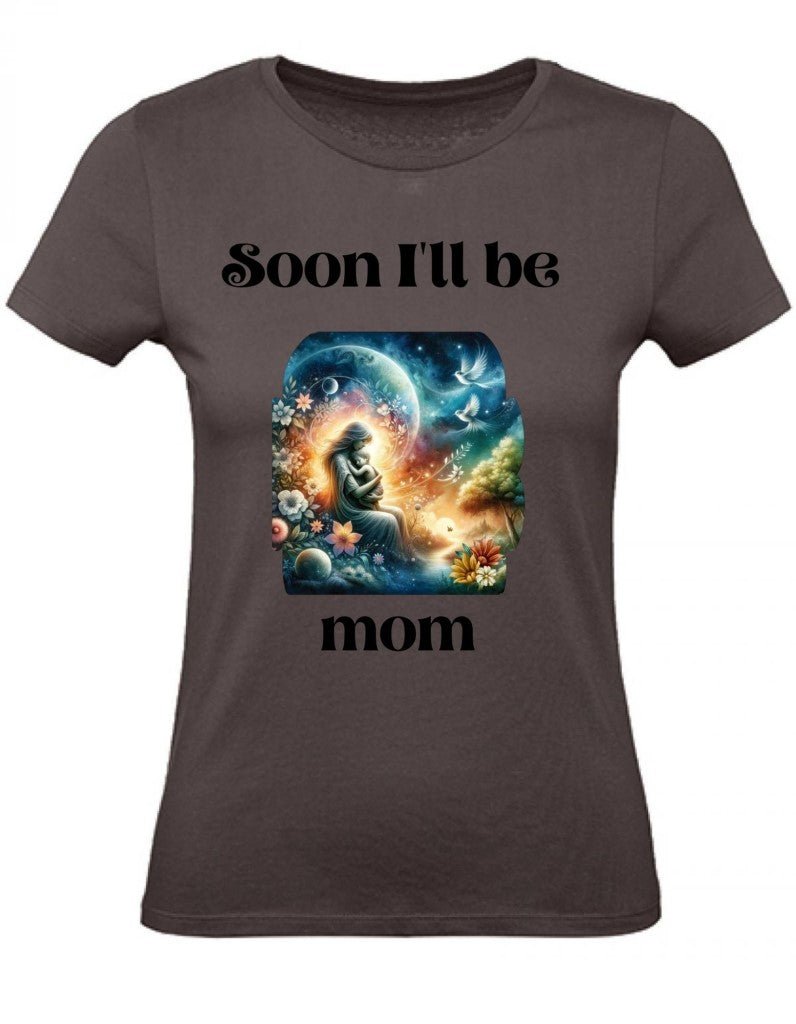 Balldiri T-Shirt Damen Baby Schwangerschaft XS bis 2XL - braun - Balldiri