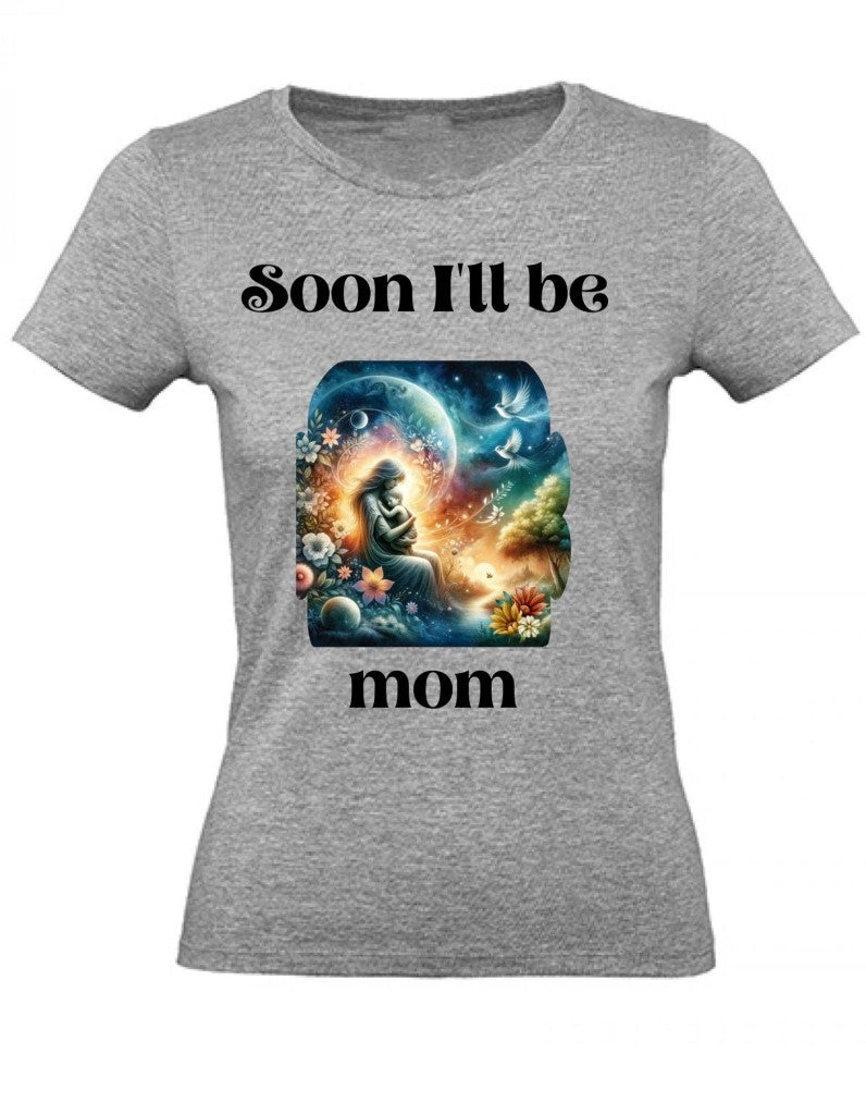 Balldiri T-Shirt Damen Baby Schwangerschaft XS bis 2XL - grau meliert - Balldiri