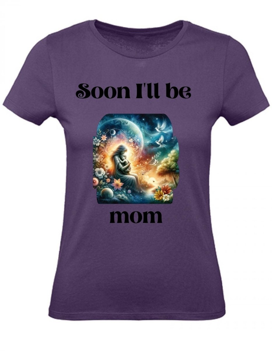 Balldiri T-Shirt Damen Baby Schwangerschaft XS bis 2XL - purple - Balldiri