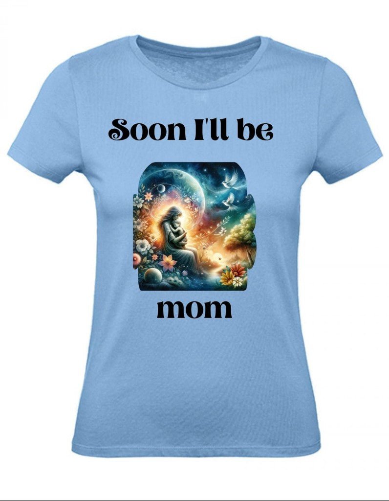 Balldiri T-Shirt Damen Baby Schwangerschaft XS bis 2XL - hellblau - Balldiri