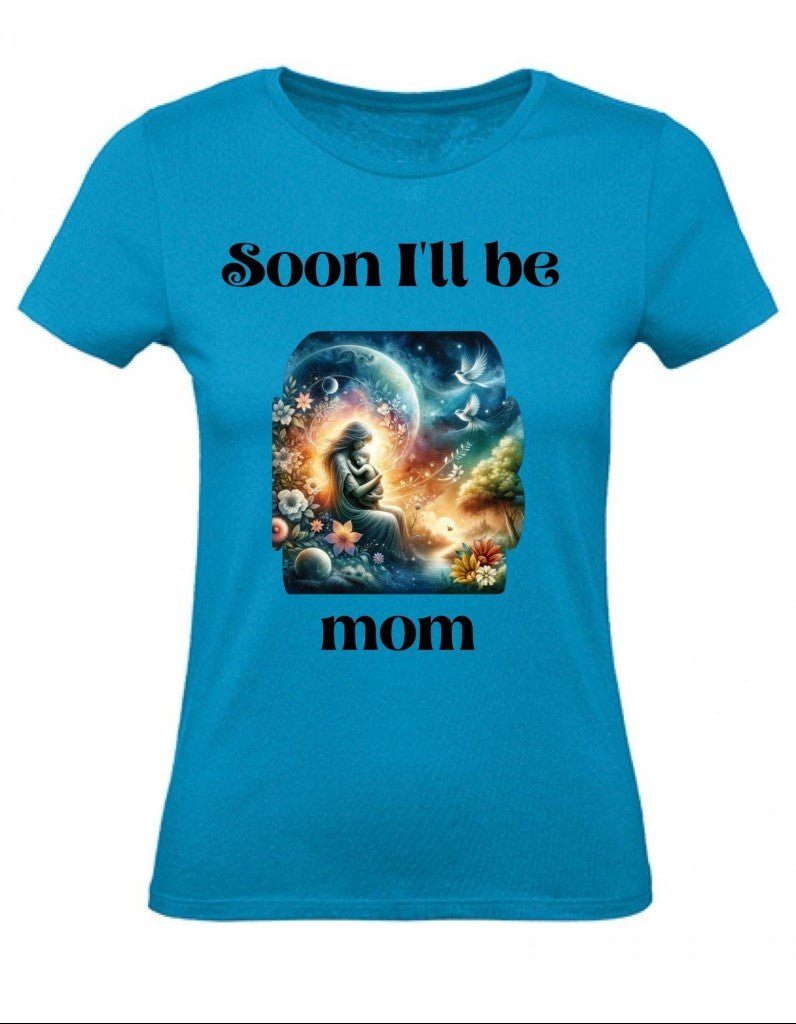 Balldiri T-Shirt Damen Baby Schwangerschaft XS bis 2XL - azurblau - Balldiri