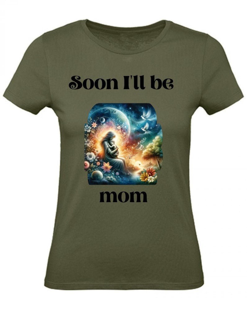 Balldiri T-Shirt Damen Baby Schwangerschaft XS bis 2XL - khaki - Balldiri