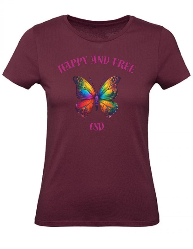 Balldiri T-Shirt Damen CSD LGBTQ XS bis 2XL - bordeaux - Balldiri