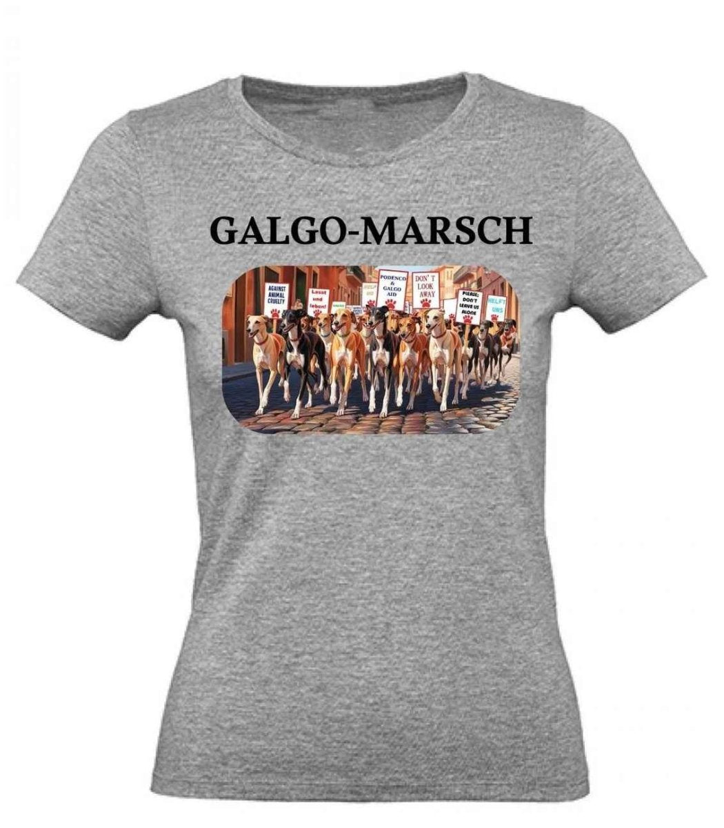 Balldiri T-Shirt Damen Galgo Marsch XS bis 2XL - grau meliert - Balldiri