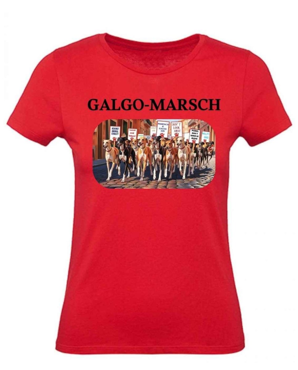 Balldiri T-Shirt Damen Galgo Marsch XS bis 2XL - rot - Balldiri