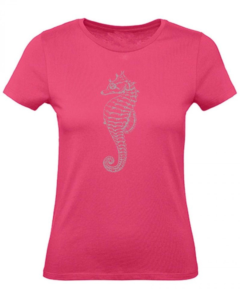 Balldiri T-Shirt Damen graues Seepferdchen XS bis 2XL - rosa - Balldiri