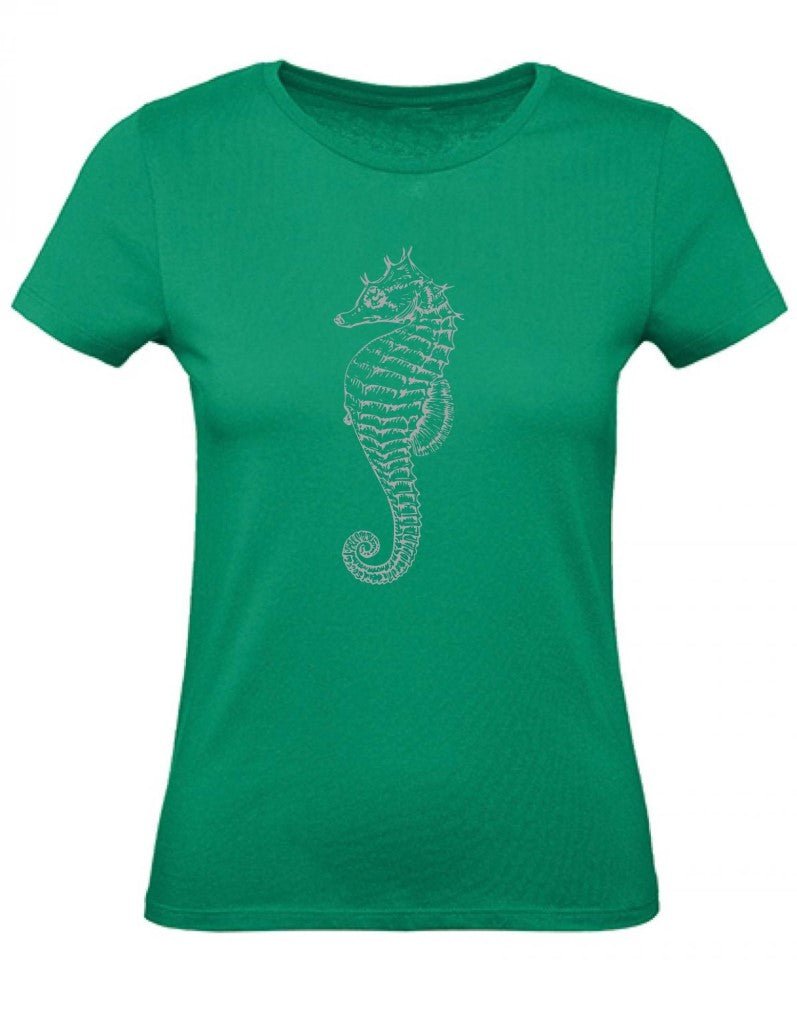 Balldiri T-Shirt Damen graues Seepferdchen XS bis 2XL - grün - Balldiri