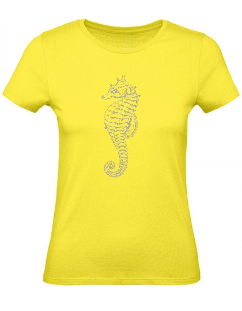 Balldiri T-Shirt Damen graues Seepferdchen XS bis 2XL - gelb - Balldiri