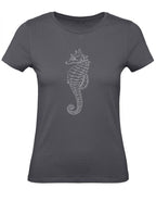Balldiri T-Shirt Damen graues Seepferdchen XS bis 2XL - grau - Balldiri