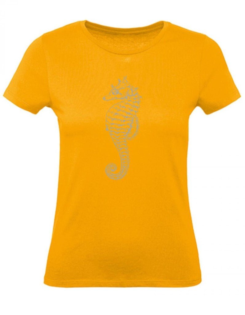 Balldiri T-Shirt Damen graues Seepferdchen XS bis 2XL - apricot - Balldiri