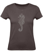 Balldiri T-Shirt Damen graues Seepferdchen XS bis 2XL - braun - Balldiri