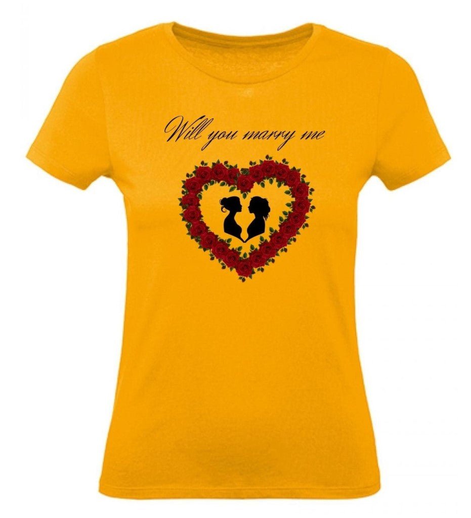 Balldiri T-Shirt Damen Heiratsantrag LGBTQ XS bis 2XL - apricot - Balldiri