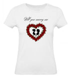 Balldiri T-Shirt Damen Heiratsantrag LGBTQ XS bis 2XL - weiß - Balldiri