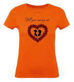 Balldiri T-Shirt Damen Heiratsantrag LGBTQ XS bis 2XL - orange - Balldiri