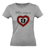 Balldiri T-Shirt Damen Heiratsantrag LGBTQ XS bis 2XL - grau meliert - Balldiri