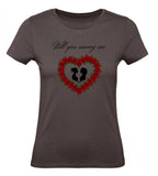 Balldiri T-Shirt Damen Heiratsantrag LGBTQ XS bis 2XL - braun - Balldiri