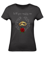 Balldiri T-Shirt Damen Heiratsantrag XS bis 2XL - schwarz - Balldiri
