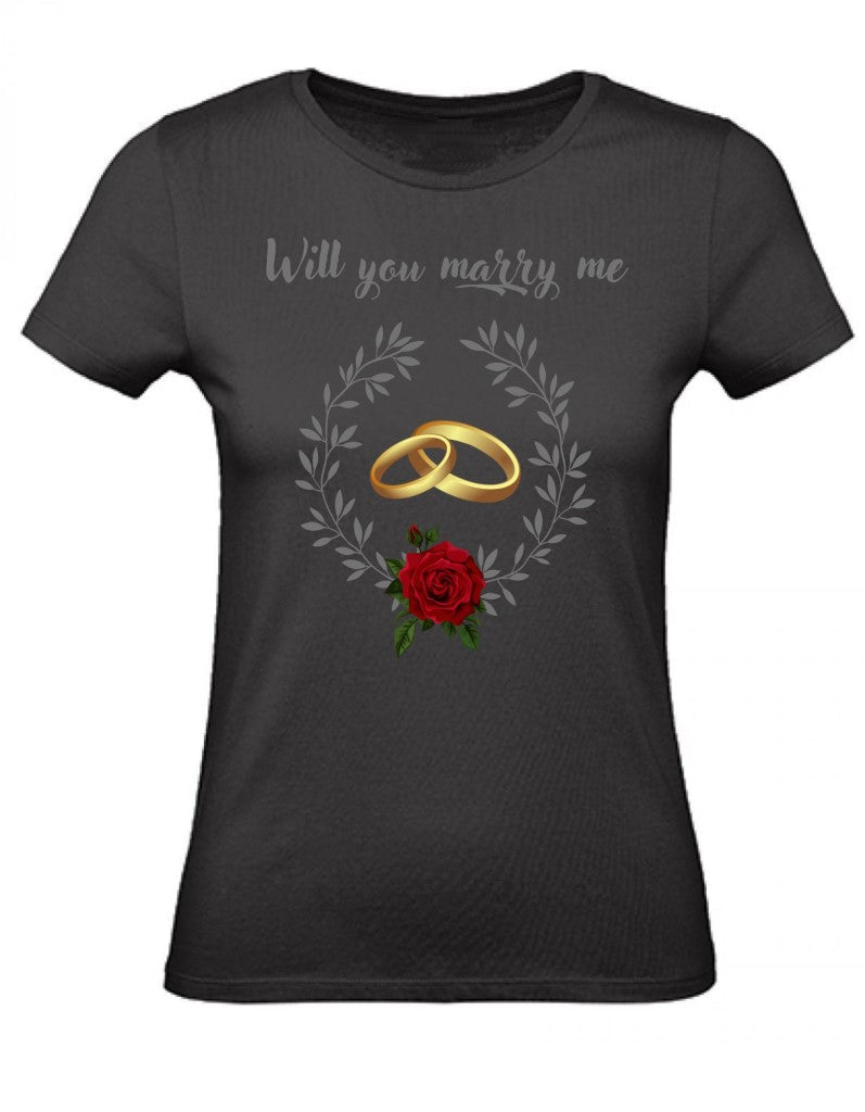 Balldiri T-Shirt Damen Heiratsantrag XS bis 2XL - schwarz - Balldiri