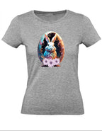 Balldiri T-Shirt Damen Osterei mit Hase XS bis 2XL - grau meliert - Balldiri