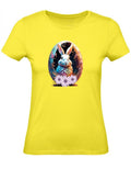 Balldiri T-Shirt Damen Osterei mit Hase XS bis 2XL - gelb - Balldiri