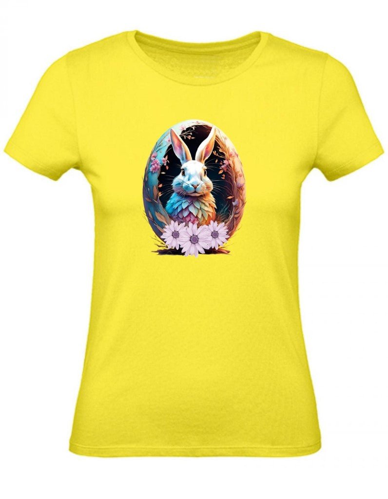 Balldiri T-Shirt Damen Osterei mit Hase XS bis 2XL - gelb - Balldiri