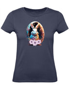 Balldiri T-Shirt Damen Osterei mit Hase XS bis 2XL - navy - Balldiri