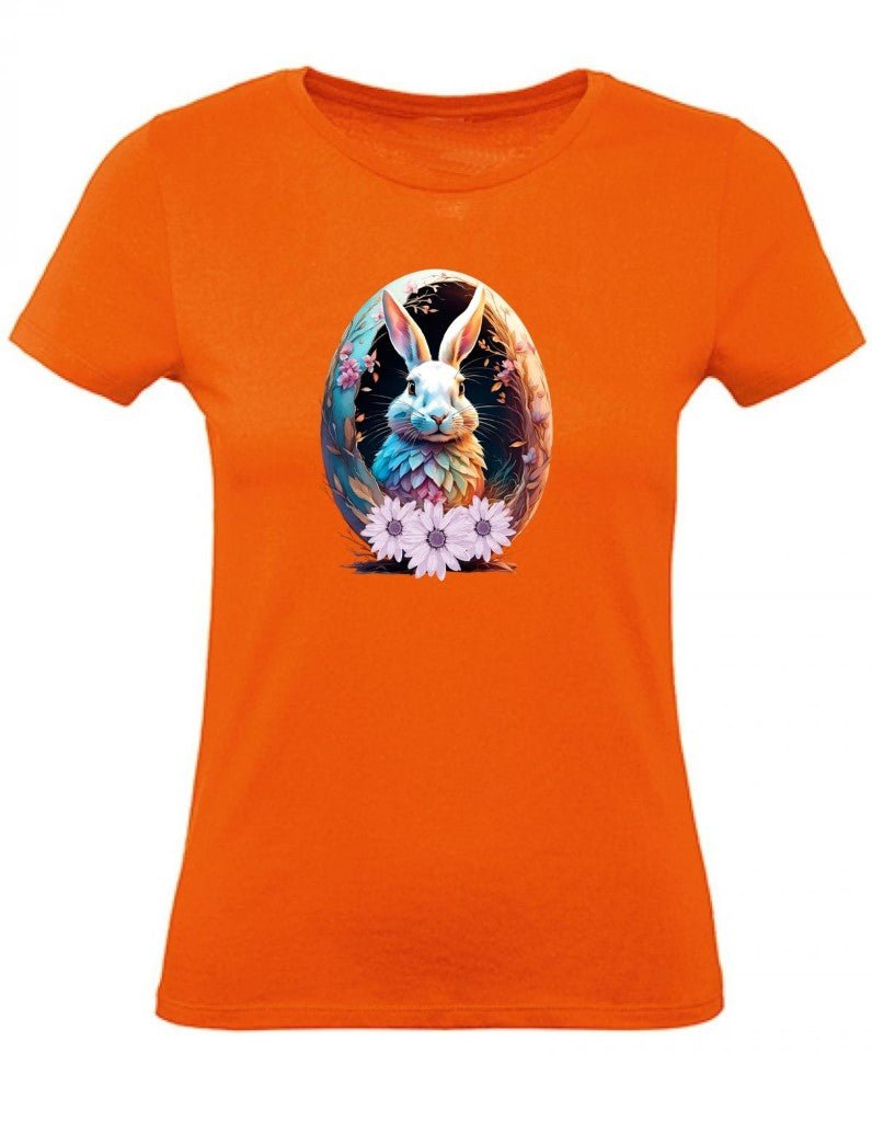 Balldiri T-Shirt Damen Osterei mit Hase XS bis 2XL - orange - Balldiri