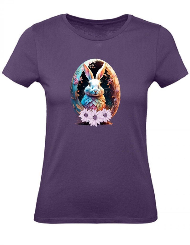 Balldiri T-Shirt Damen Osterei mit Hase XS bis 2XL - purple - Balldiri