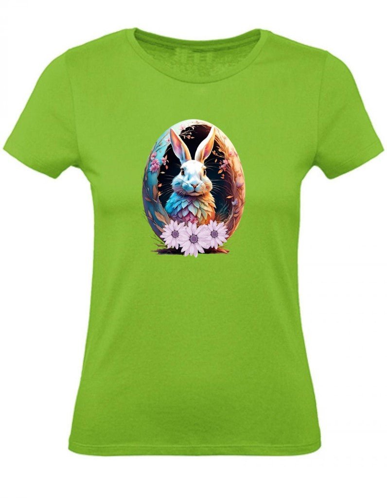 Balldiri T-Shirt Damen Osterei mit Hase XS bis 2XL - hellgrün - Balldiri