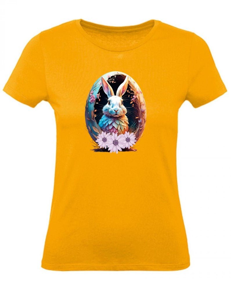 Balldiri T-Shirt Damen Osterei mit Hase XS bis 2XL - apricot - Balldiri