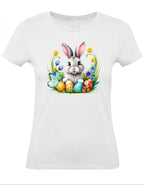 Balldiri T-Shirt Damen Osterhase mit Eiern XS bis 2XL - weiß - Balldiri