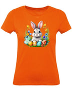 Balldiri T-Shirt Damen Osterhase mit Eiern XS bis 2XL - orange - Balldiri