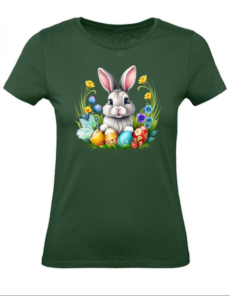 Balldiri T-Shirt Damen Osterhase mit Eiern XS bis 2XL - navy grün - Balldiri
