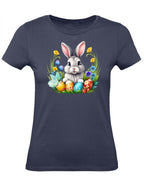 Balldiri T-Shirt Damen Osterhase mit Eiern XS bis 2XL - navy - Balldiri