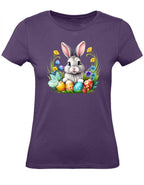 Balldiri T-Shirt Damen Osterhase mit Eiern XS bis 2XL - purple - Balldiri