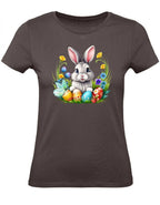 Balldiri T-Shirt Damen Osterhase mit Eiern XS bis 2XL - braun - Balldiri